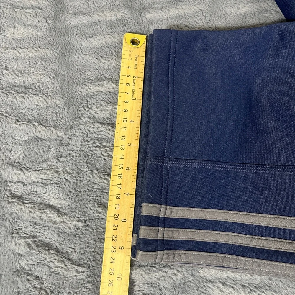 Adidas‎ Climawarm Mens XL Navy Blue Grey 3-Stripes Fleece Lined Track Pants